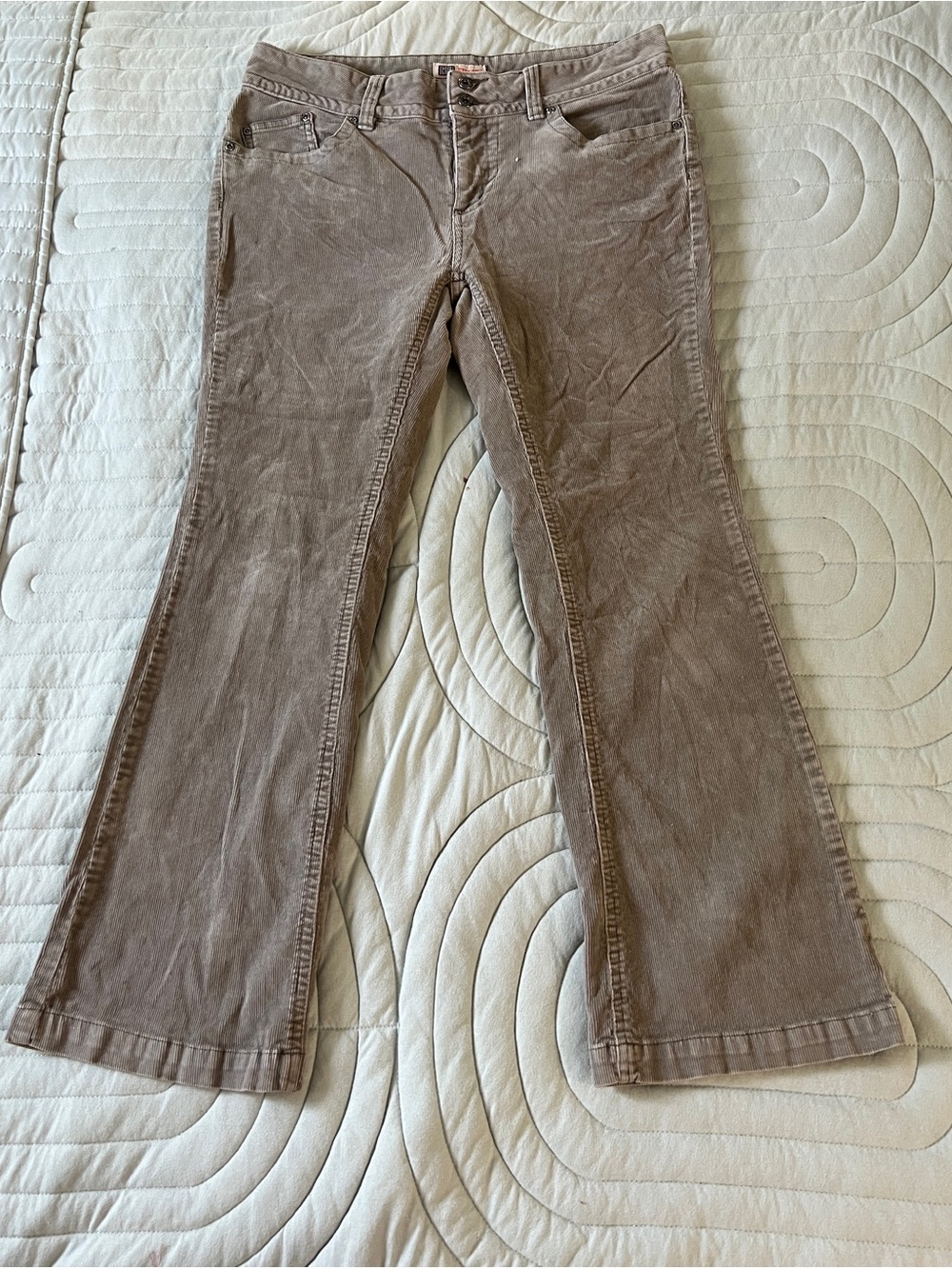 Faded Glory Taupe Corduroy Wide-Leg Jeans